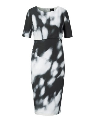 Bedrucktes Kleid mit kurzen Ärmeln
