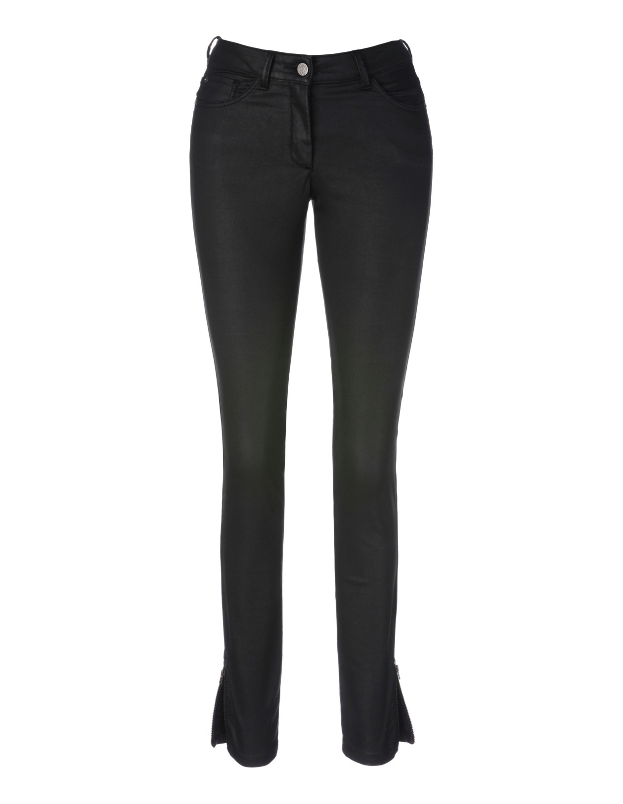 Beschichtete Skinny Jeans Black Schwarz Madeleine Mode