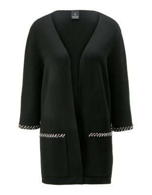 Verschlusslose Strickjacke mit Ziersteinen