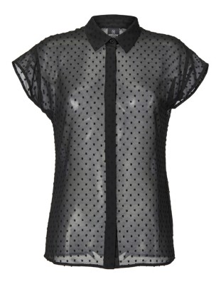 Transparente Scherli-Bluse mit kurzen Kappärmeln