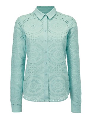 Bluse mit Lochstickerei